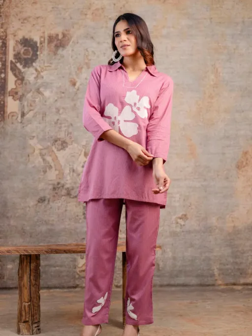 Naisha K 356 Wholesale Cotton Silli Hand Work Co Ord Set Collection - Image 4