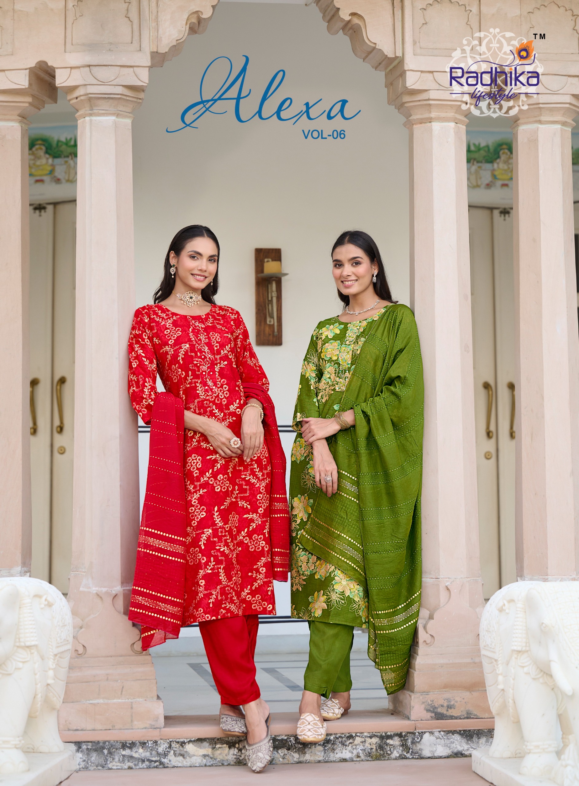 Radhika Alexa Vol 6 Wholesale Silk Foil Kurti With Bottom Dupatta Catalog