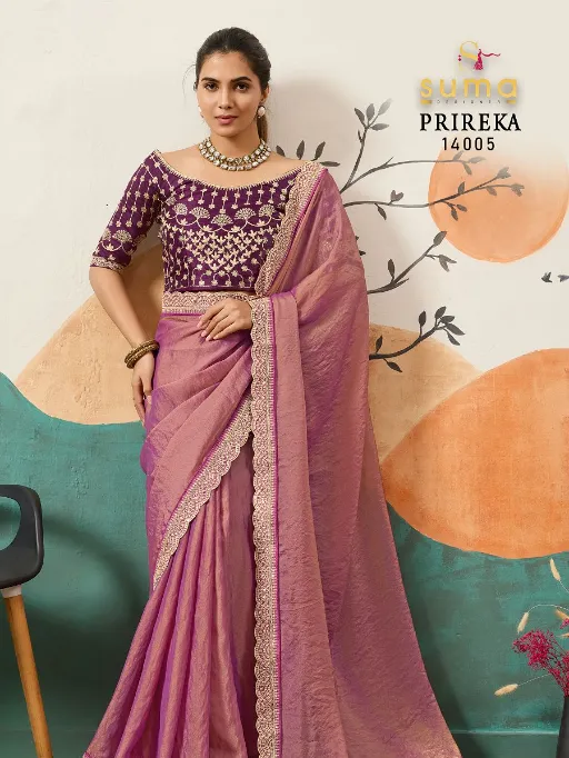 Suma Designer Prireka NC Moss with Coding & Sequence Saree - Image 3