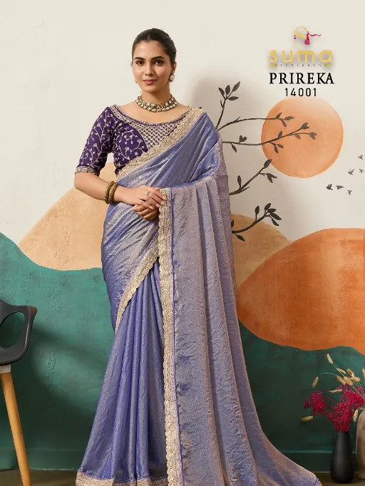 Suma Designer Prireka NC Moss with Coding & Sequence Saree - Image 5