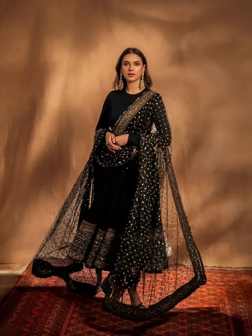 Tapi-233 Readymade Heavy Embroidered Fox Georgette Gown with Dupatta