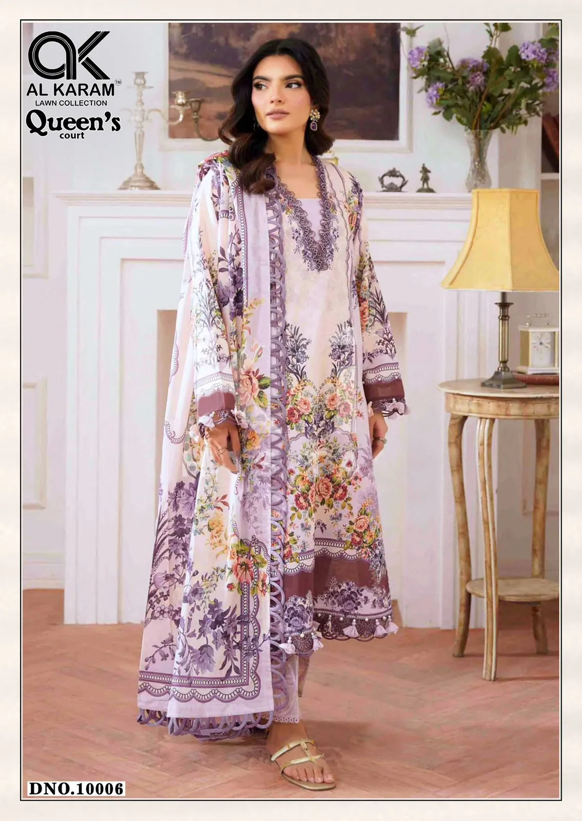 Al Karam Queen Court Vol 10 Cambric Designer Dress Material