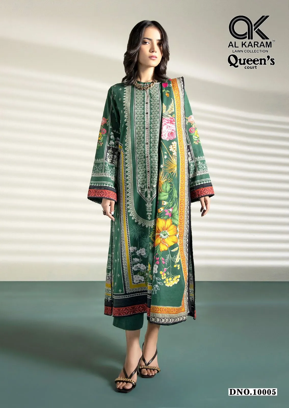 Al Karam Queen Court Vol 10 Cambric Designer Dress Material - Image 4