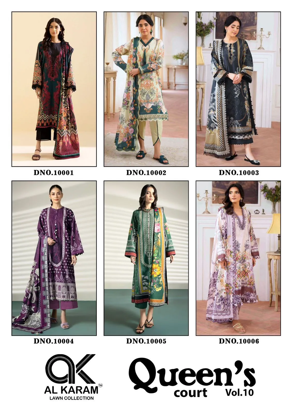 Al Karam Queen Court Vol 10 Cambric Designer Dress Material - Image 5