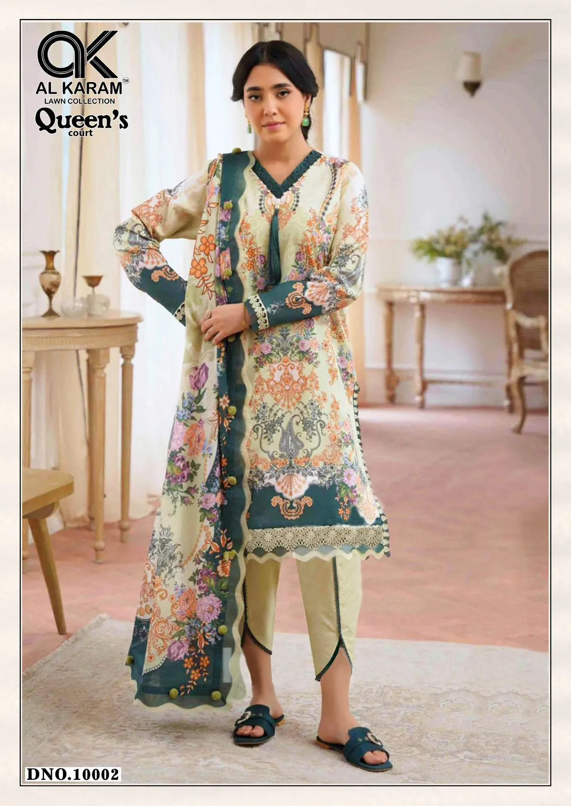 Al Karam Queen Court Vol 10 Cambric Designer Dress Material - Image 6