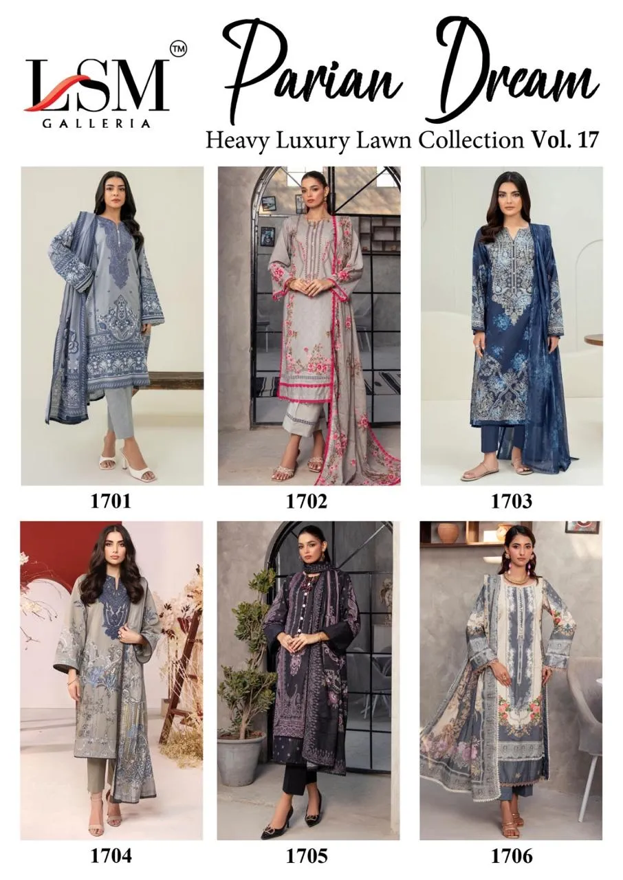 Lsm Parian Dream Vol 17 Lawn Cotton Printed Karachi Dress Material - Image 3