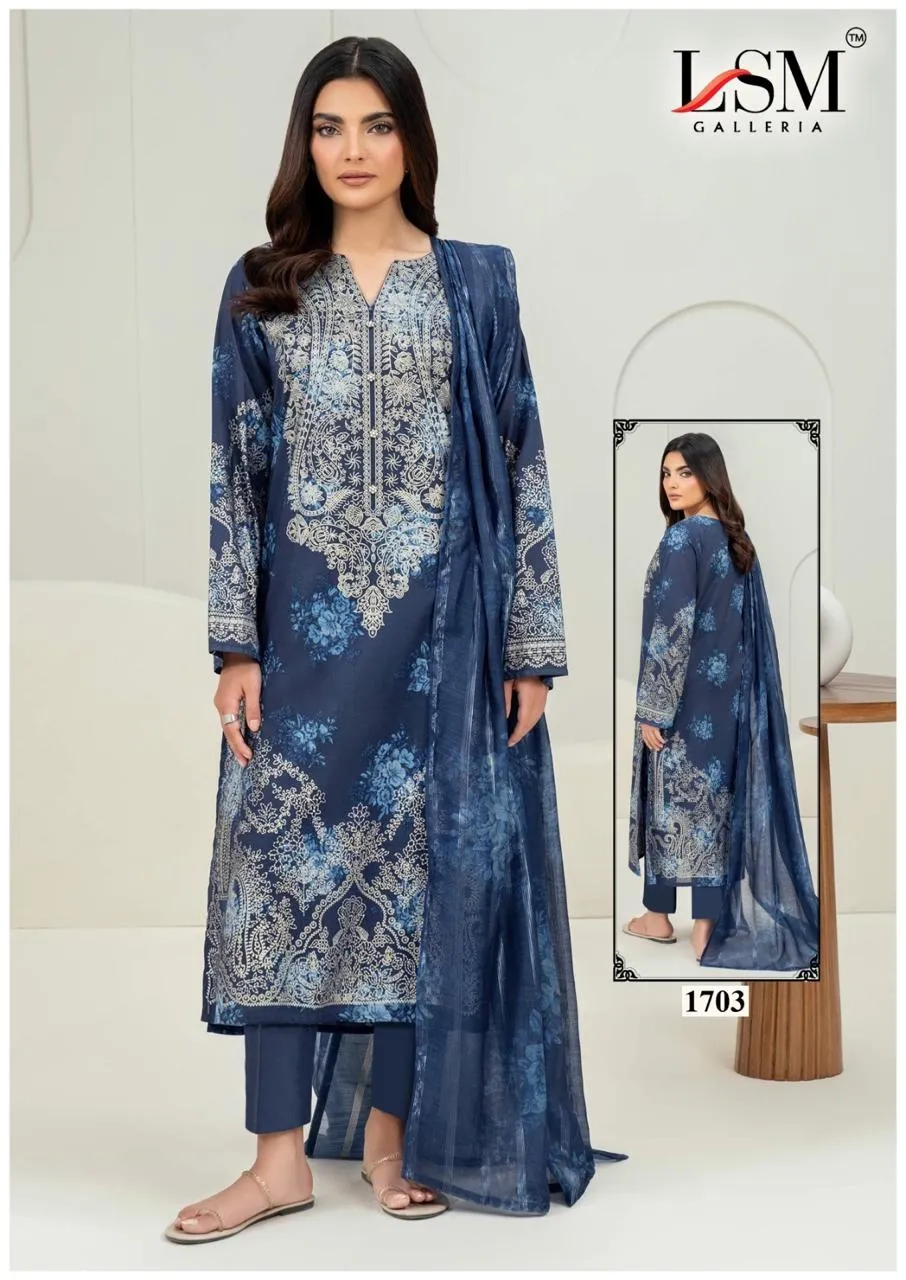 Lsm Parian Dream Vol 17 Lawn Cotton Printed Karachi Dress Material - Image 4