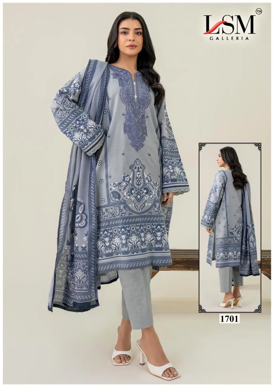 Lsm Parian Dream Vol 17 Lawn Cotton Printed Karachi Dress Material - Image 6