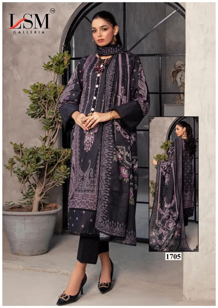 Lsm Parian Dream Vol 17 Lawn Cotton Printed Karachi Dress Material - Image 7