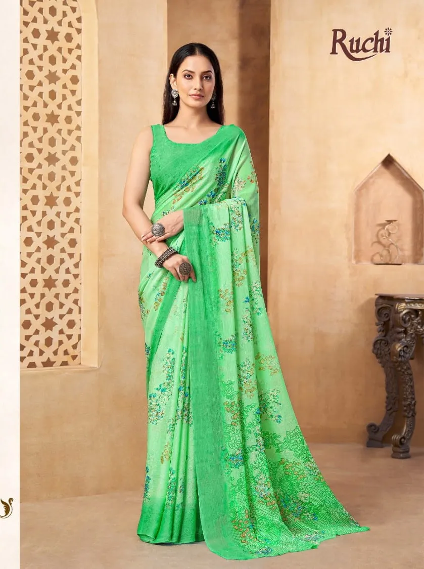 Ruchi Star Chiffon 216 Chiffon Printed Casual Wear Saree