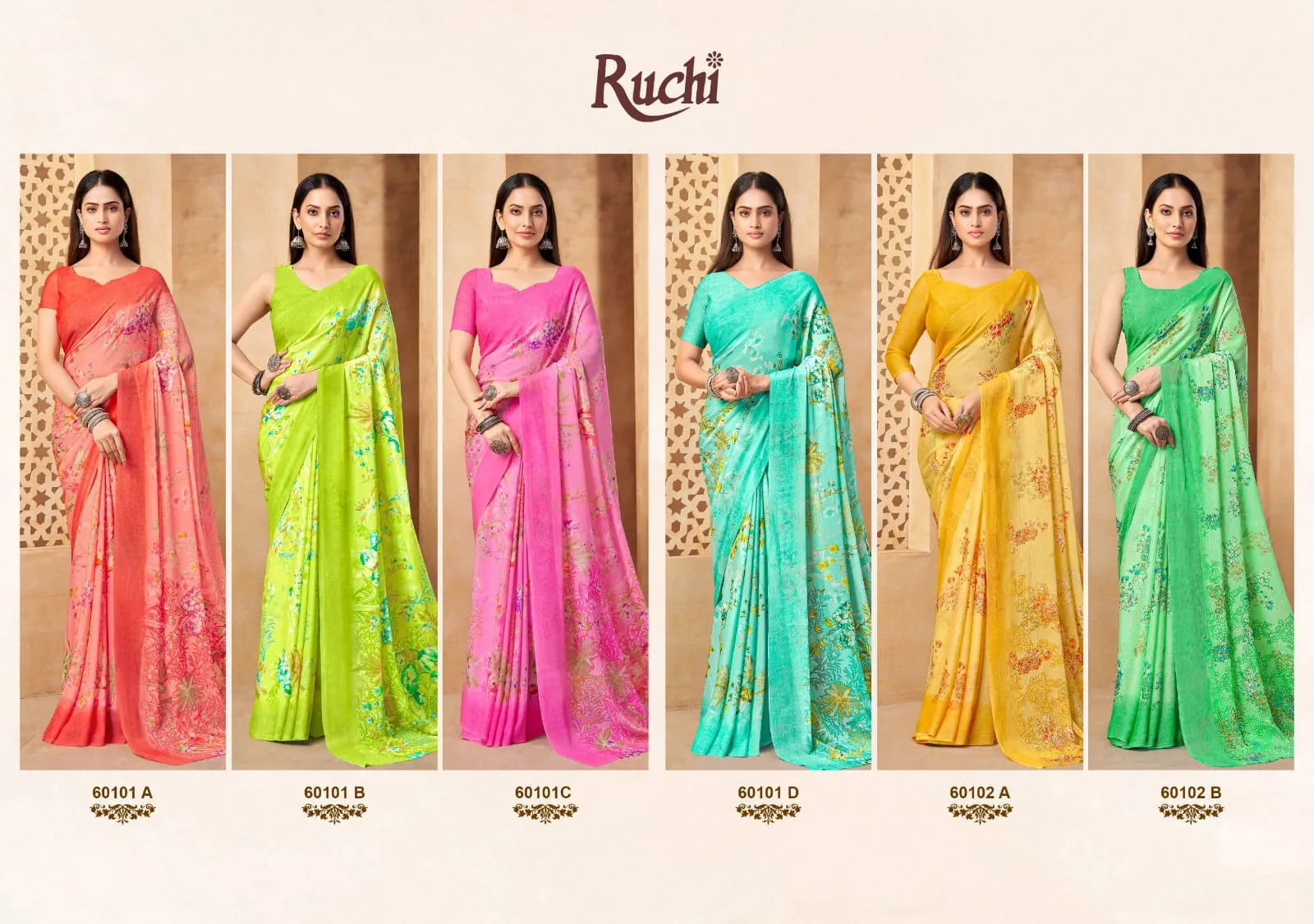 Ruchi Star Chiffon 216 Chiffon Printed Casual Wear Saree - Image 11