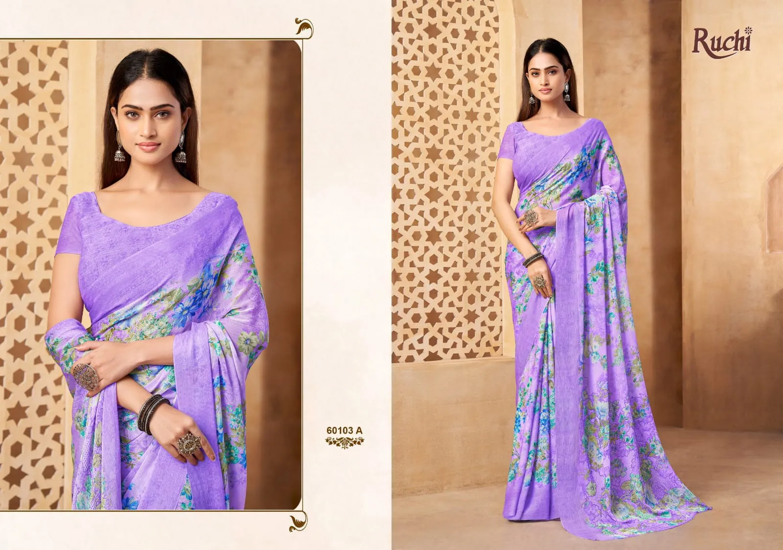 Ruchi Star Chiffon 216 Chiffon Printed Casual Wear Saree - Image 12