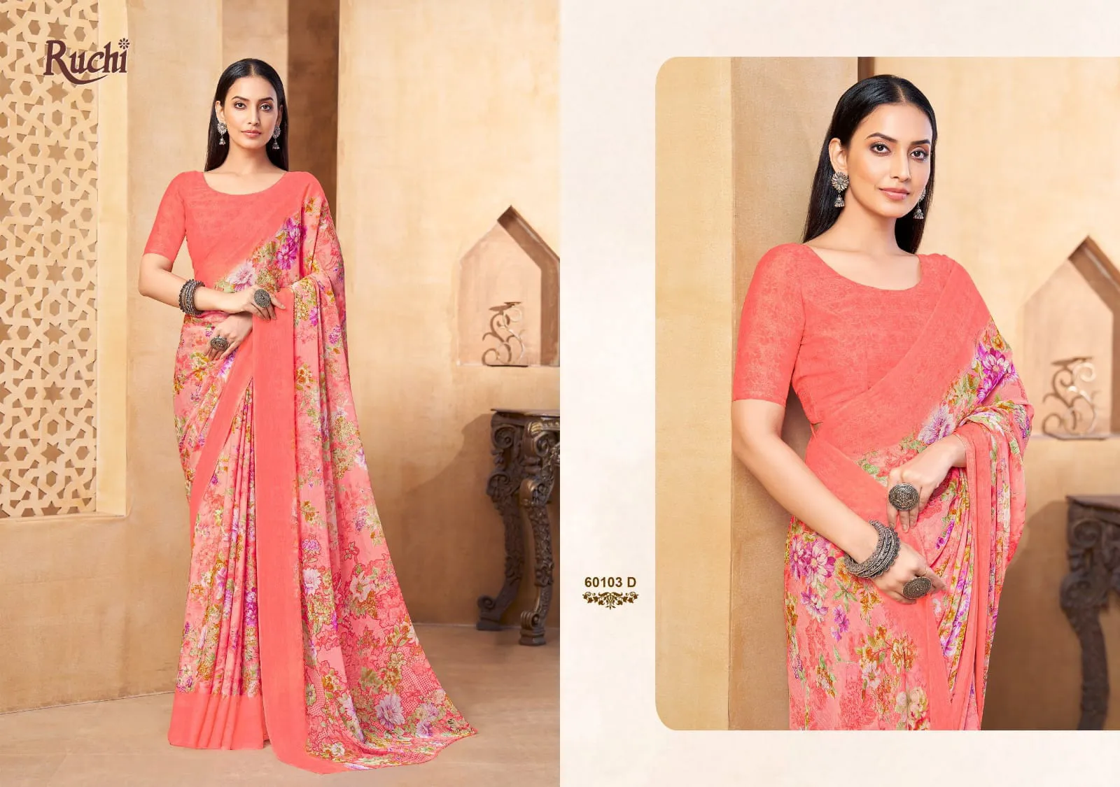 Ruchi Star Chiffon 216 Chiffon Printed Casual Wear Saree - Image 2
