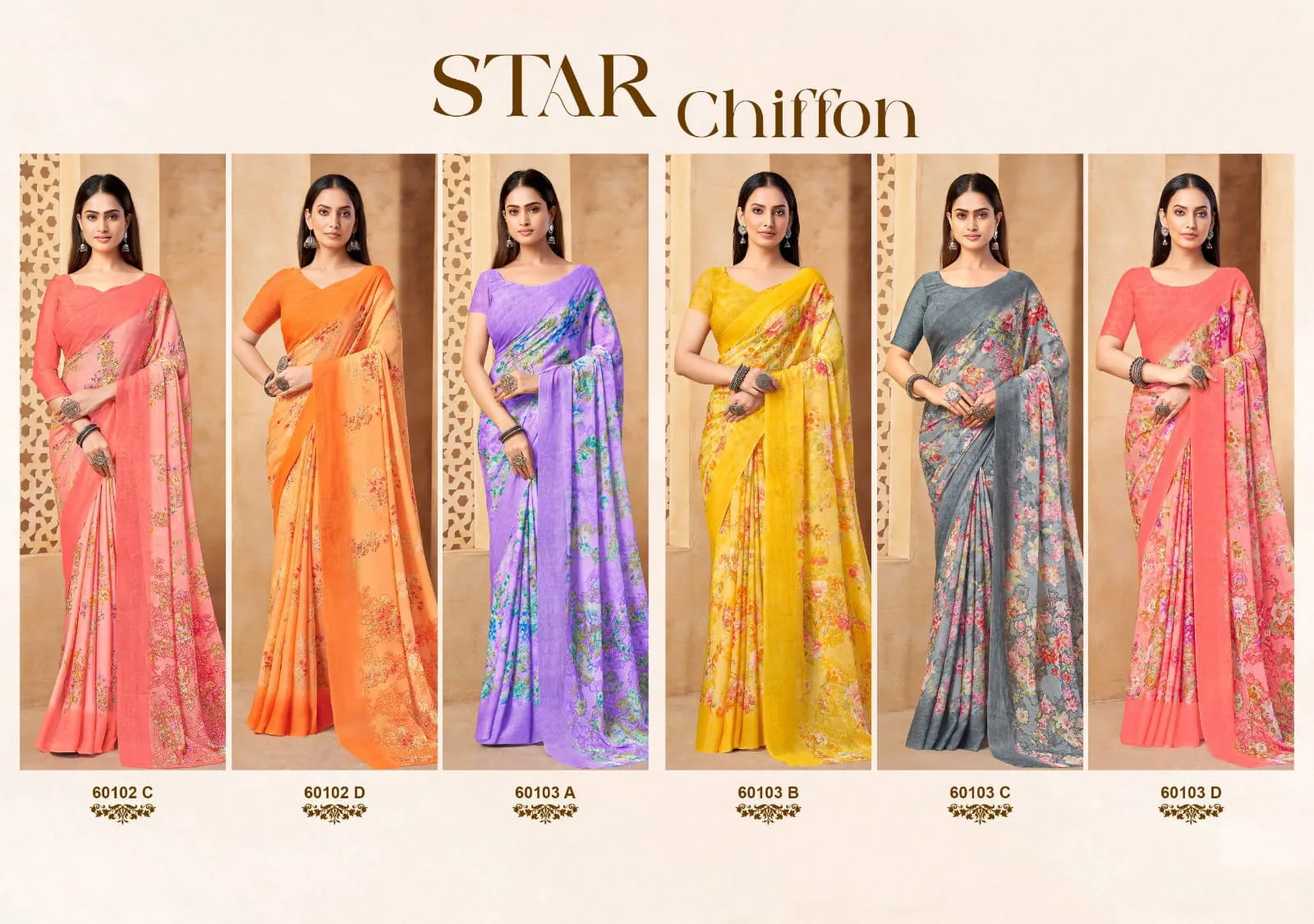 Ruchi Star Chiffon 216 Chiffon Printed Casual Wear Saree - Image 4