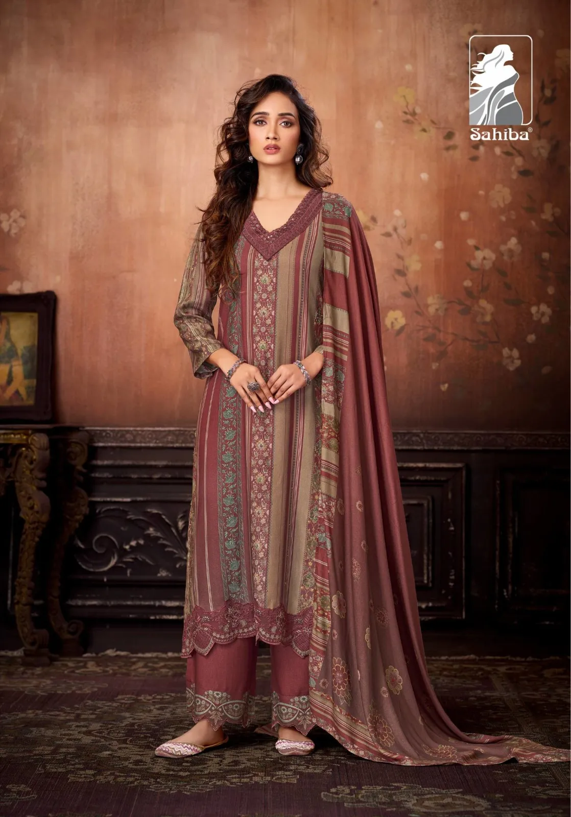 Sahiba Aabisha Pashmina Digital Print Work Salwar Kameez - Image 7