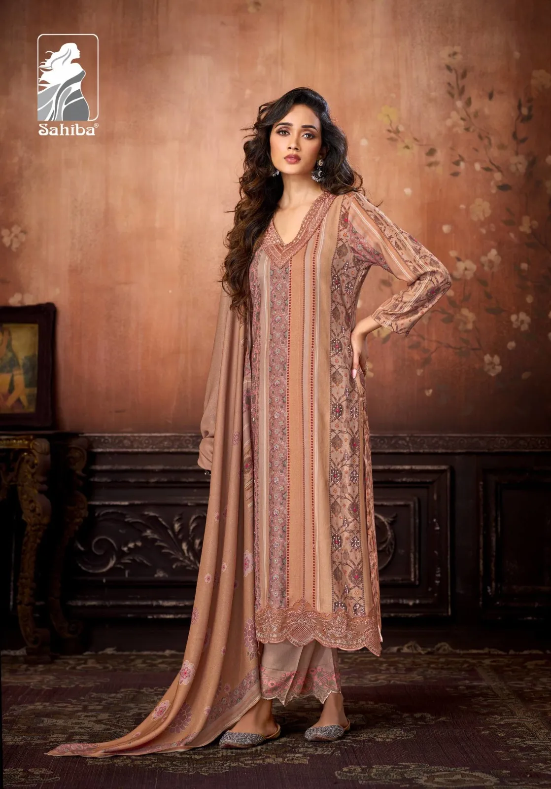 Sahiba Aabisha Pashmina Digital Print Work Salwar Kameez - Image 9