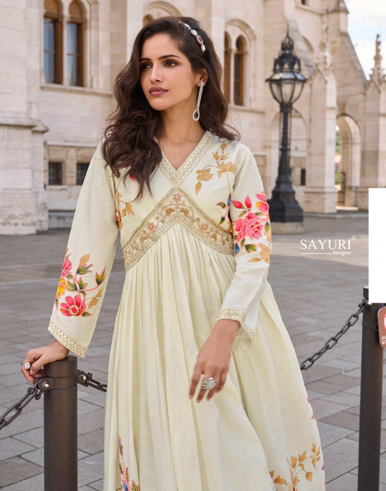 Sayuri Jhalak Crush Silk Embroidered Designer Gown Collection