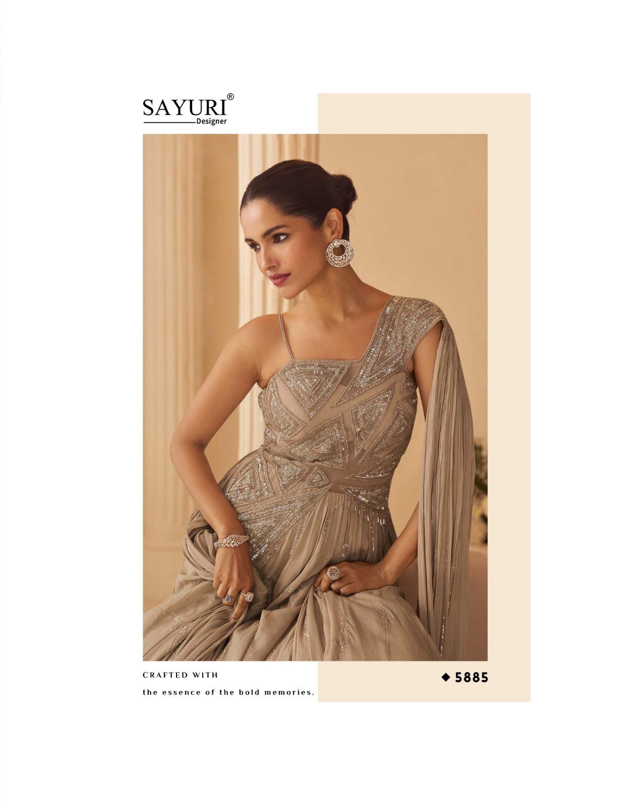 Sayuri Aarohi Chinon Silk Wedding Stylish Work Gown - Image 7