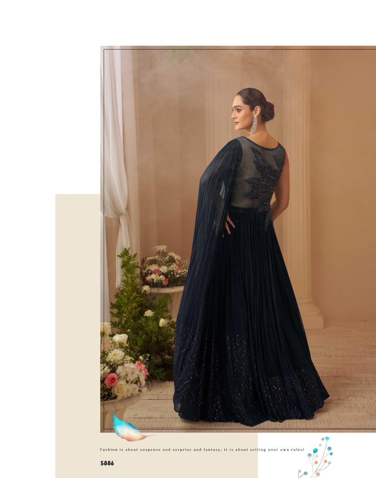 Sayuri Aarohi Chinon Silk Wedding Stylish Work Gown - Image 12