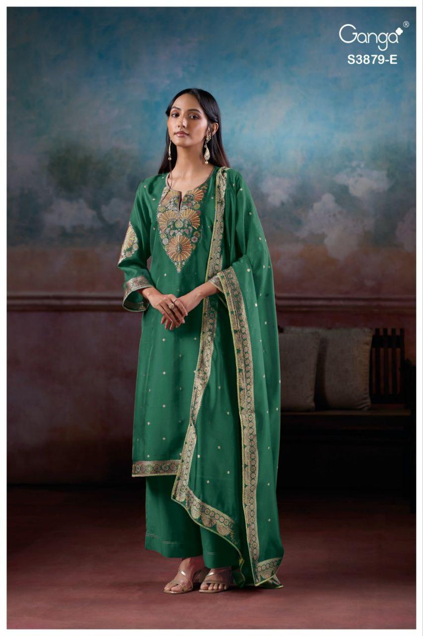 Ganga Avry 3879 Viscose Silk Embroidery Work Salwar Suit - Image 8