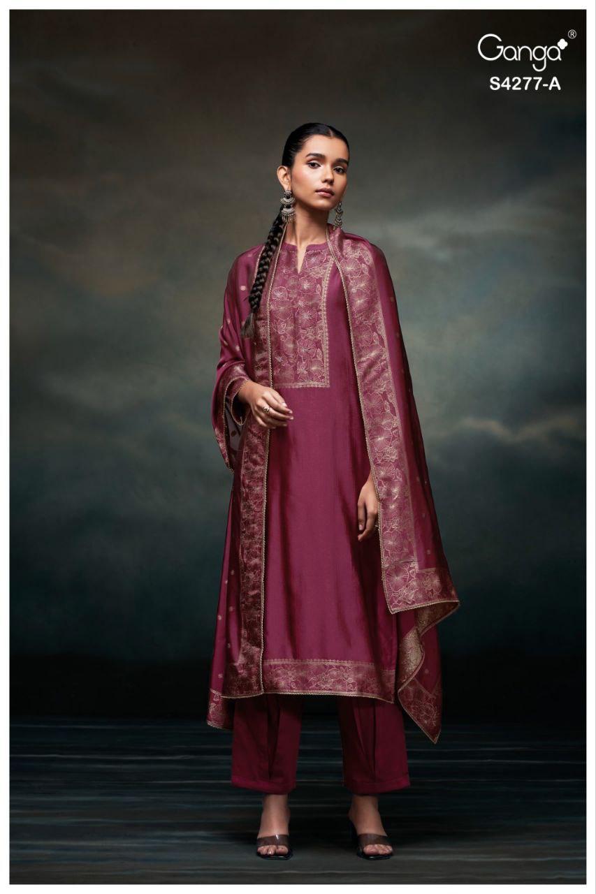 Ganga Orielle 4277 Premium Viscose Woven Silk Salwar Kameez - Image 5