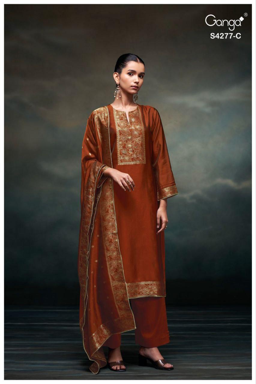 Ganga Orielle 4277 Premium Viscose Woven Silk Salwar Kameez - Image 6
