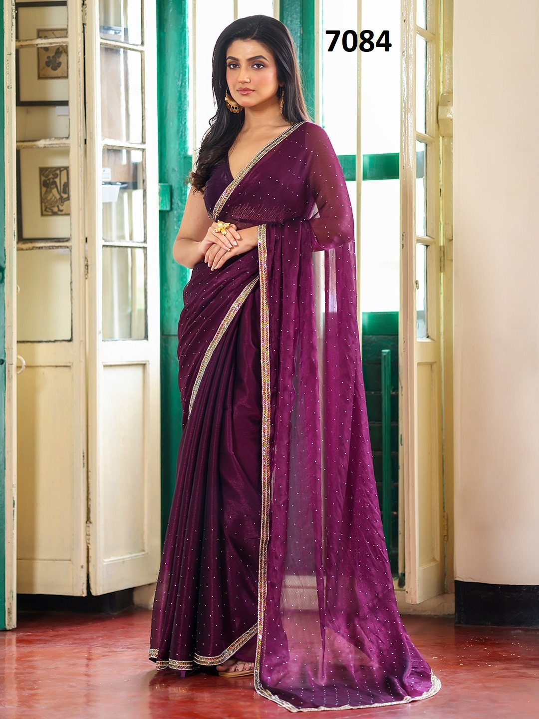 Laxminam 7084 Fancy Designer Party Wear Saree - Image 5