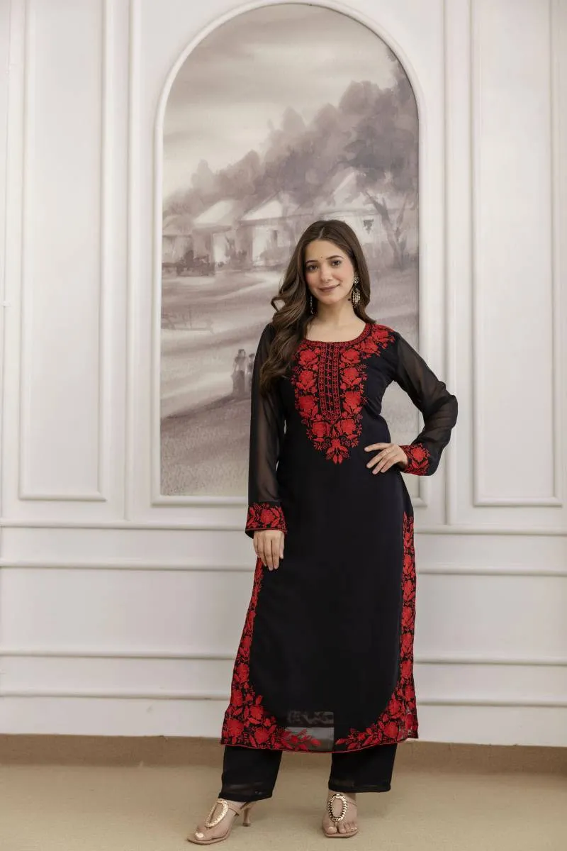 Devsofia 01 Faux Georgette Embroidery Casual Wear Suit