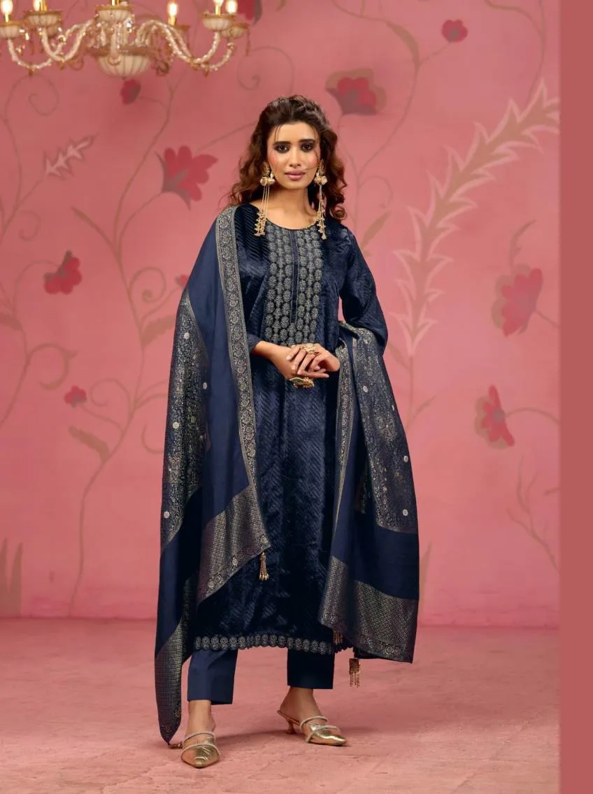 Ibiza Kashvi Velvet Embroidery Work Designer Salwar Kameez