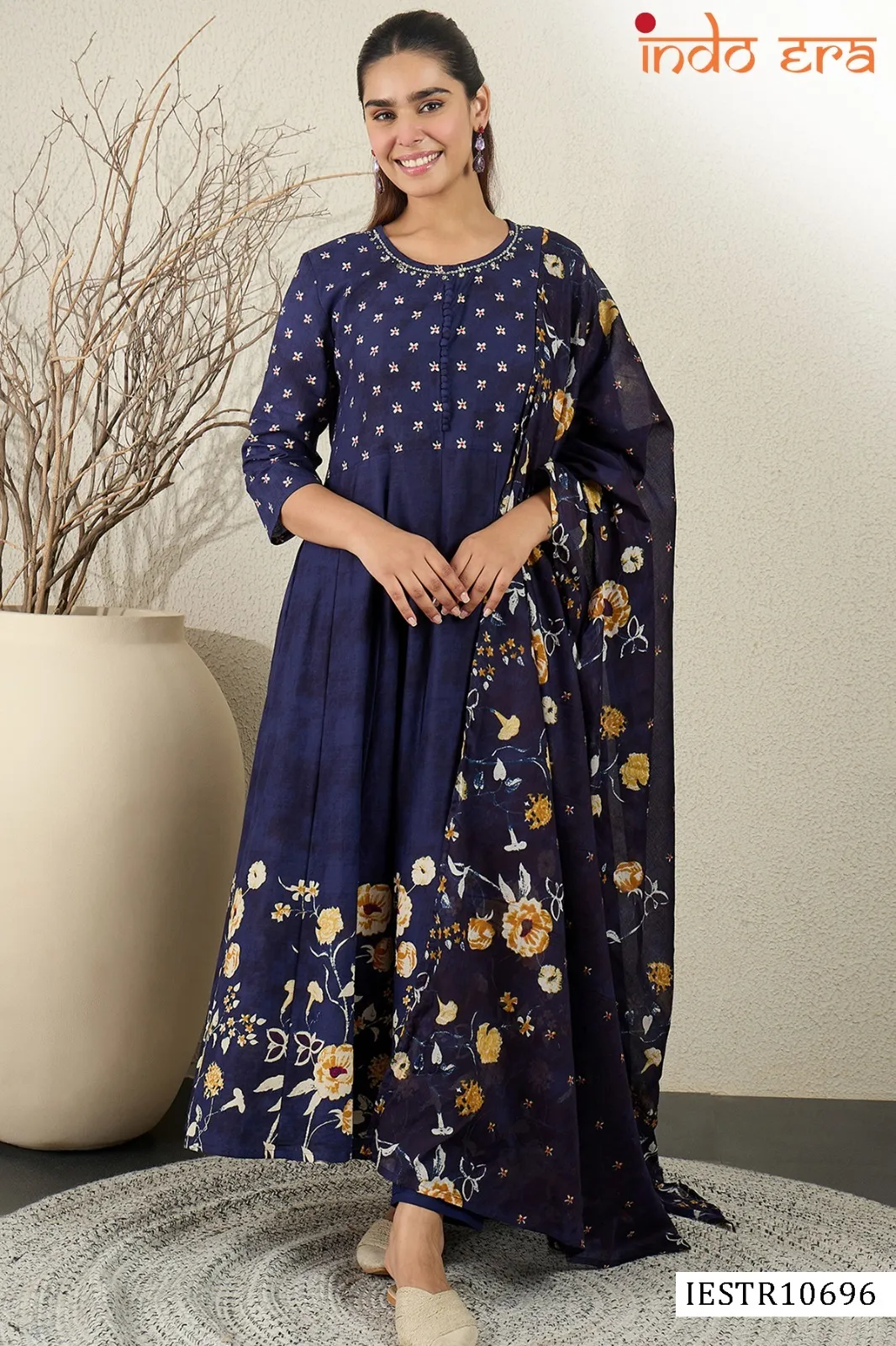 Indo Era 2586 Pure Cotton Floral Printed Kurti Set - Image 5