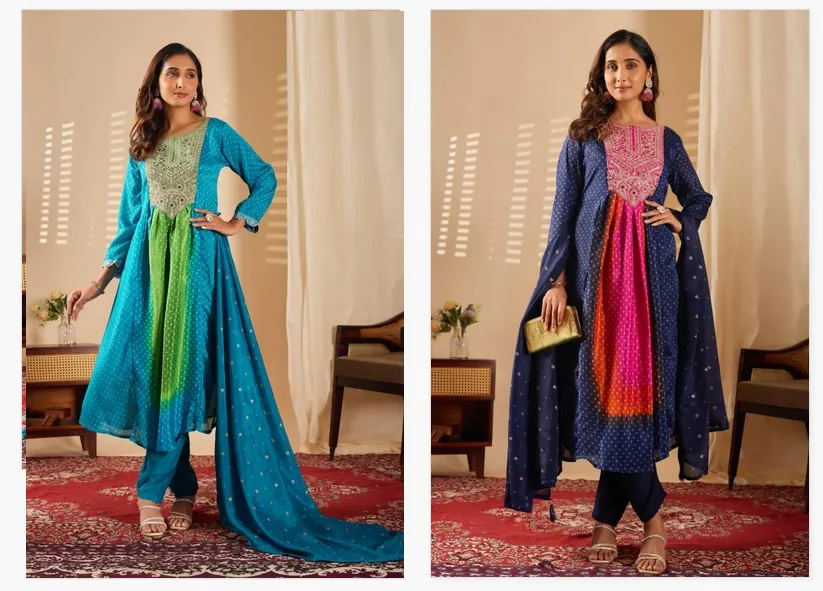 Kiyasajni 01 Chinon Printed Embroidery Kurti Pant And Dupatta Set - Image 7