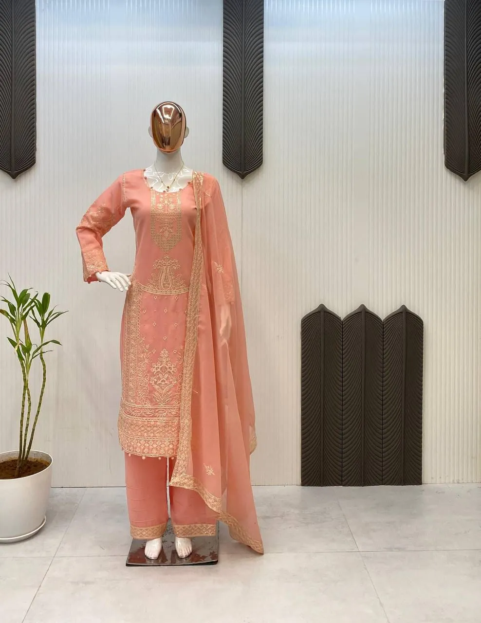 LG Leembo Gee Exclusive 3-Piece Georgette Plazzo Set with Dupatta LG-2003