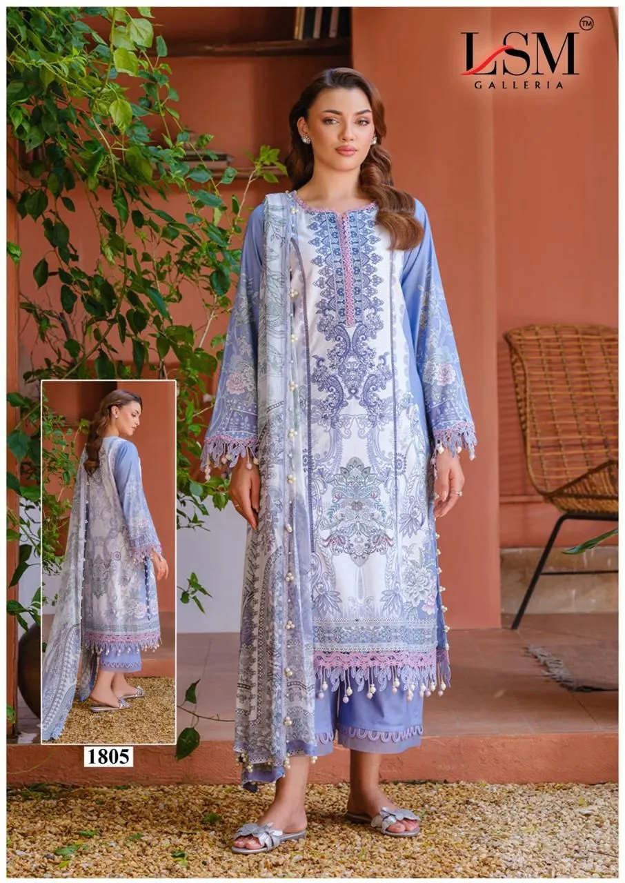 Lsm Parian Dream Vol 18 Cotton Printed Karachi Dress Material