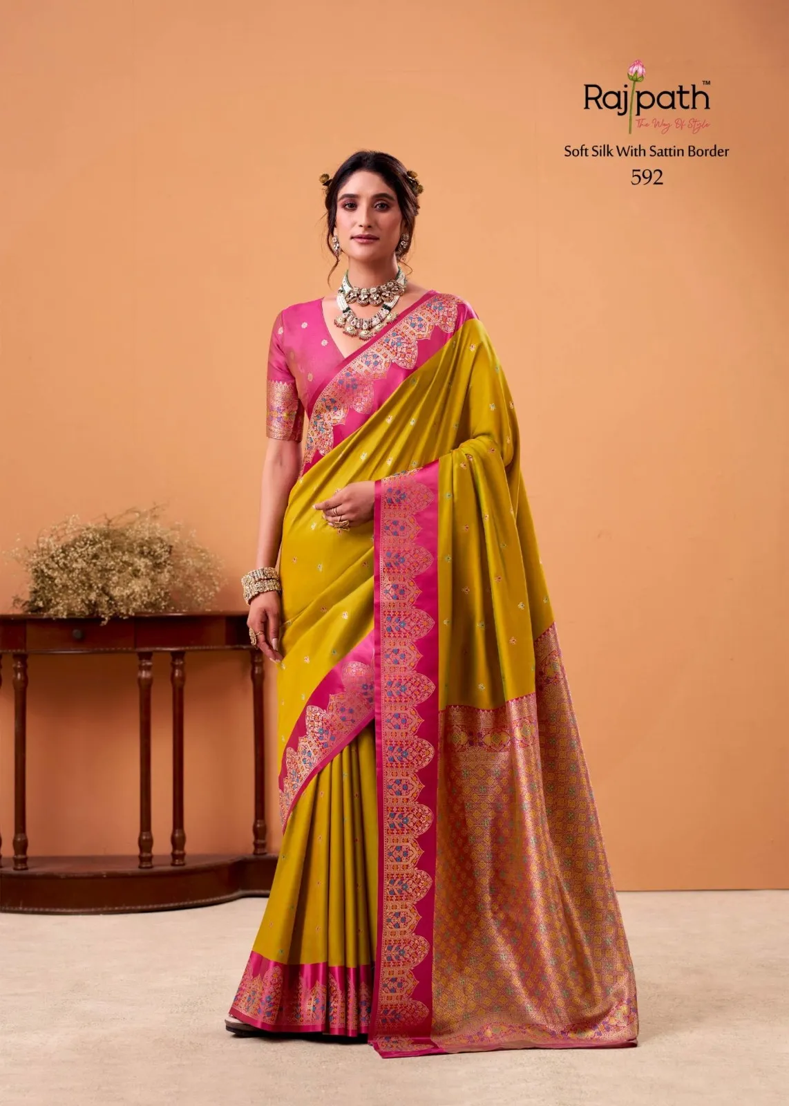 Rajpath Taapi Ghat Soft Satin Silk Premium Saree Collection