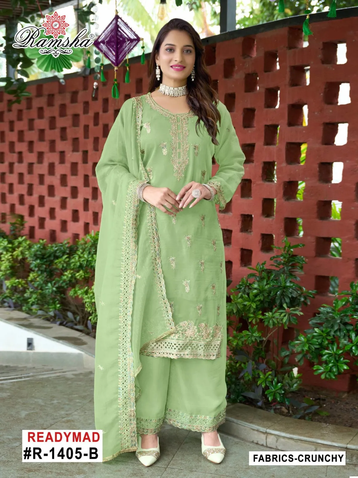 Ramsha R 1405 A To D Crunchy Pakistani Salwar Kameez Set - Image 2
