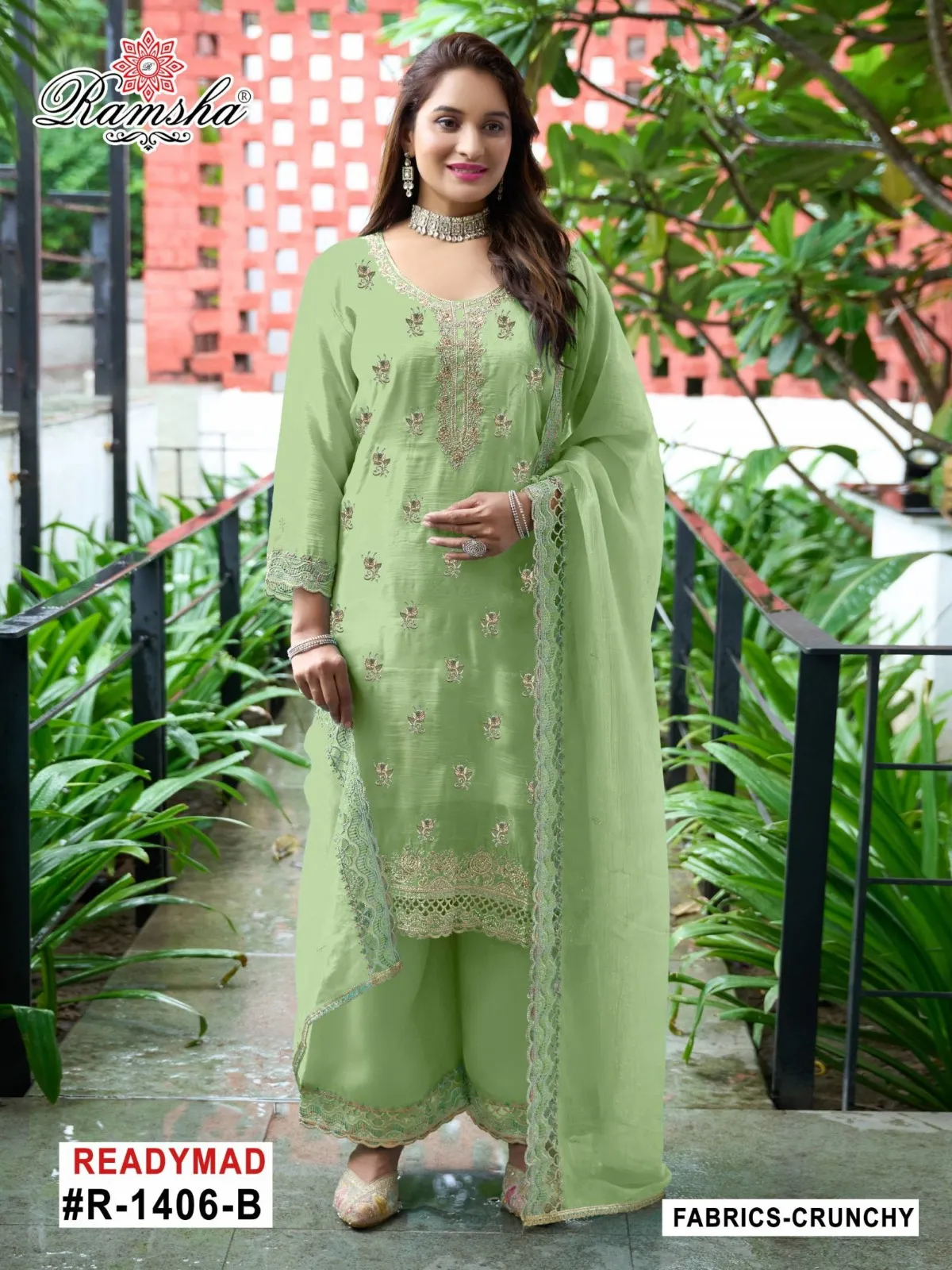 Ramsha R 1406 A To D Crunchy Pakistani Salwar Kameez Set - Image 2