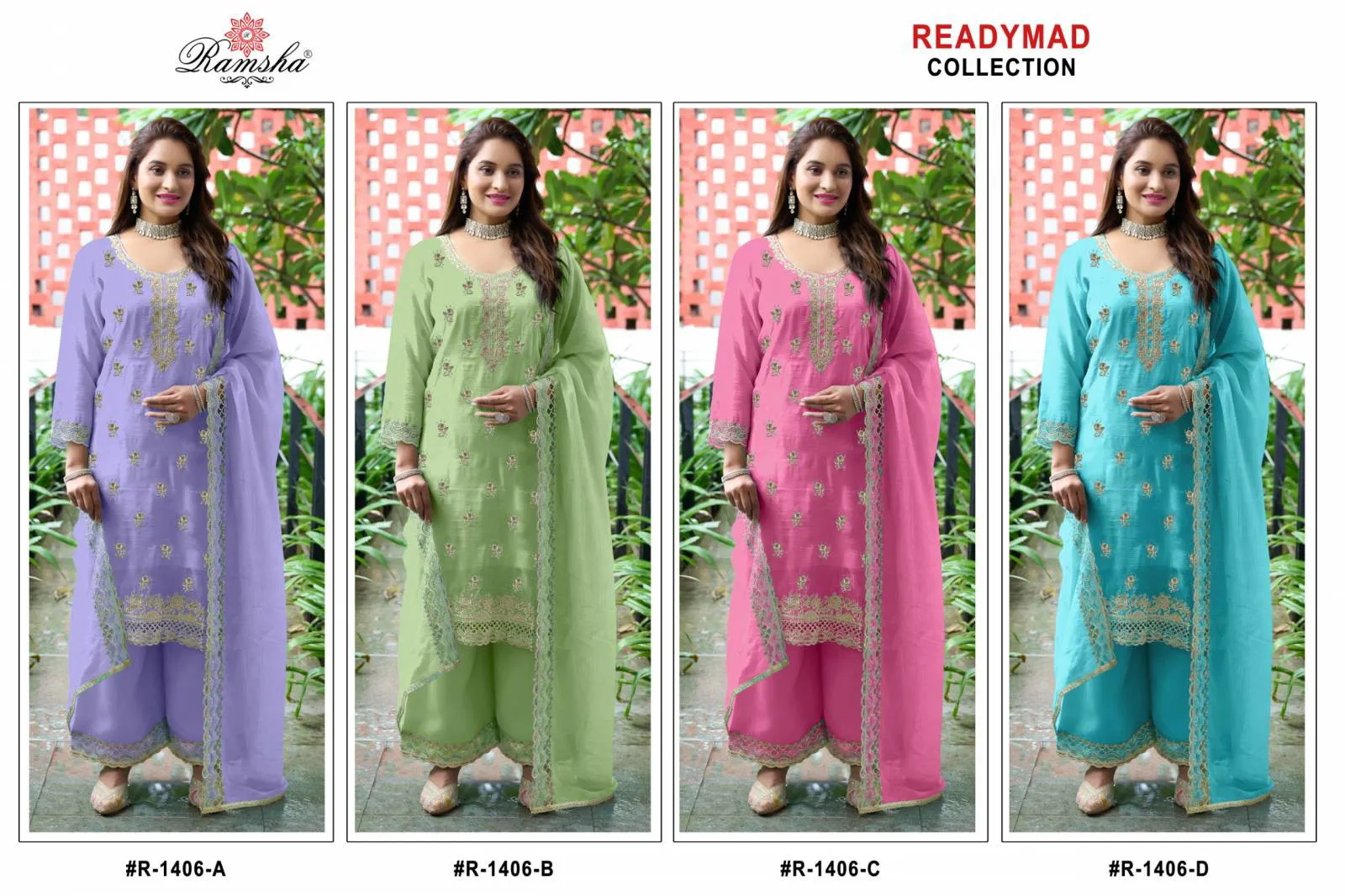 Ramsha R 1406 A To D Crunchy Pakistani Salwar Kameez Set - Image 3