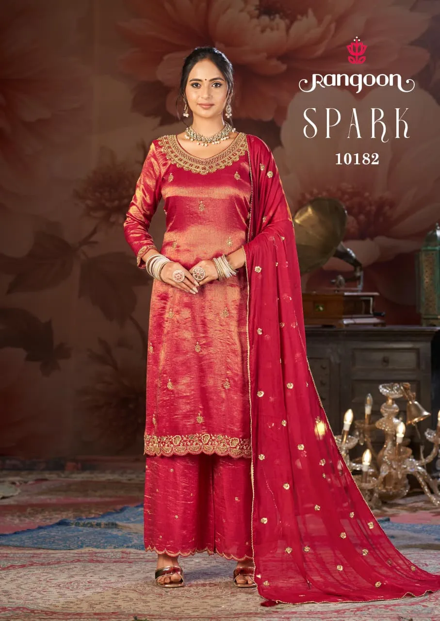Rangoon Spark Viscose Simmer Fancy Work Designer Salwar Kameez - Image 2