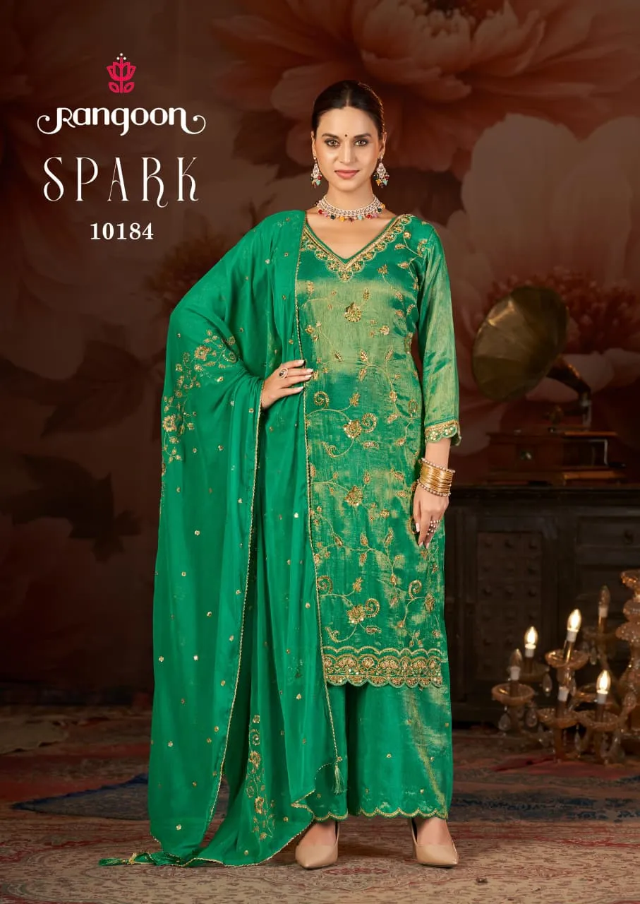 Rangoon Spark Viscose Simmer Fancy Work Designer Salwar Kameez - Image 5