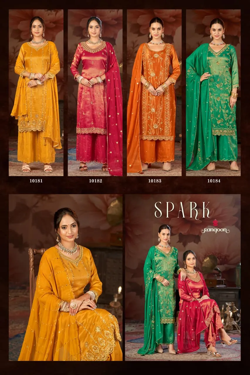 Rangoon Spark Viscose Simmer Fancy Work Designer Salwar Kameez - Image 6