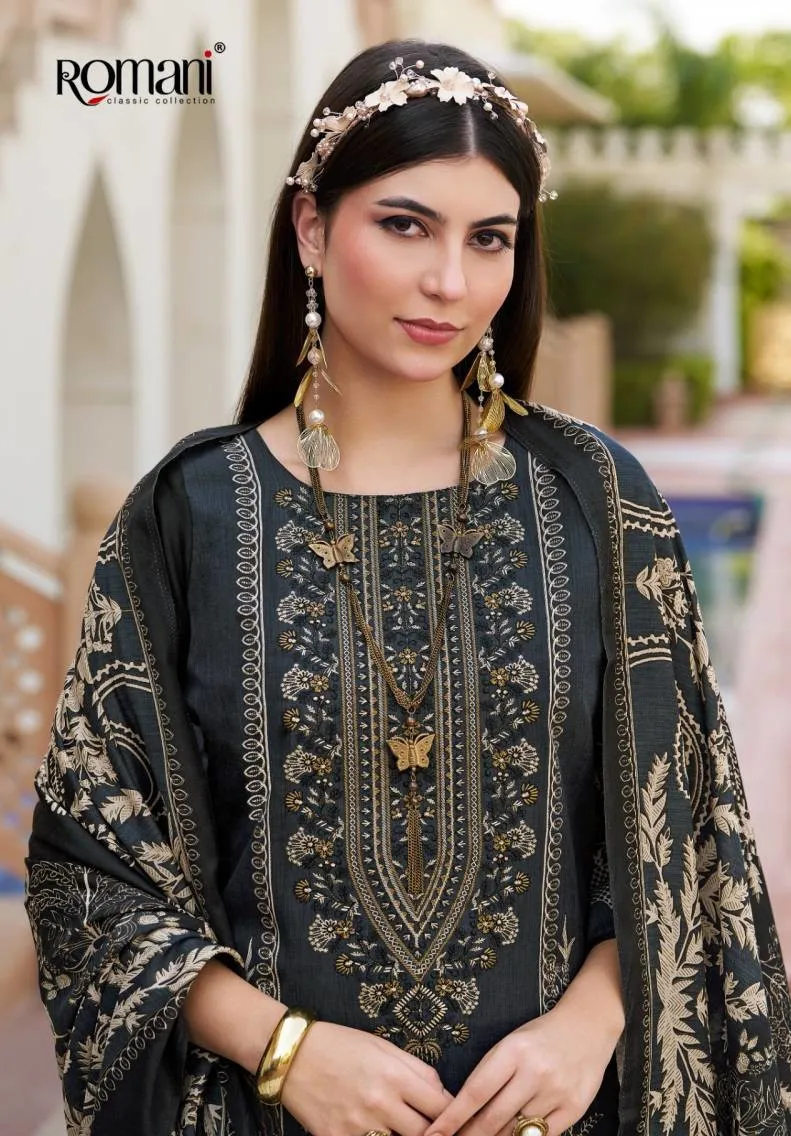 Romani Aarzu Vol 23 Cotton Printed Embroidery Dress Material