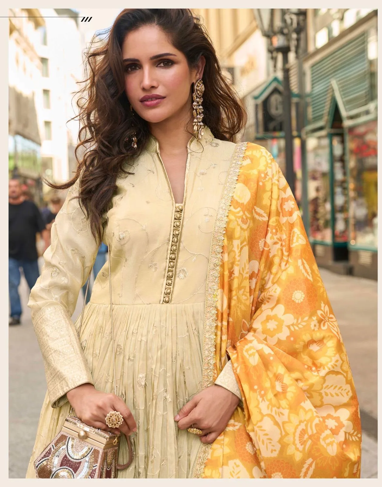 Sayuri Noorjaha Simar Silk Embroidered Work Designer Gown And Dupatta - Image 2