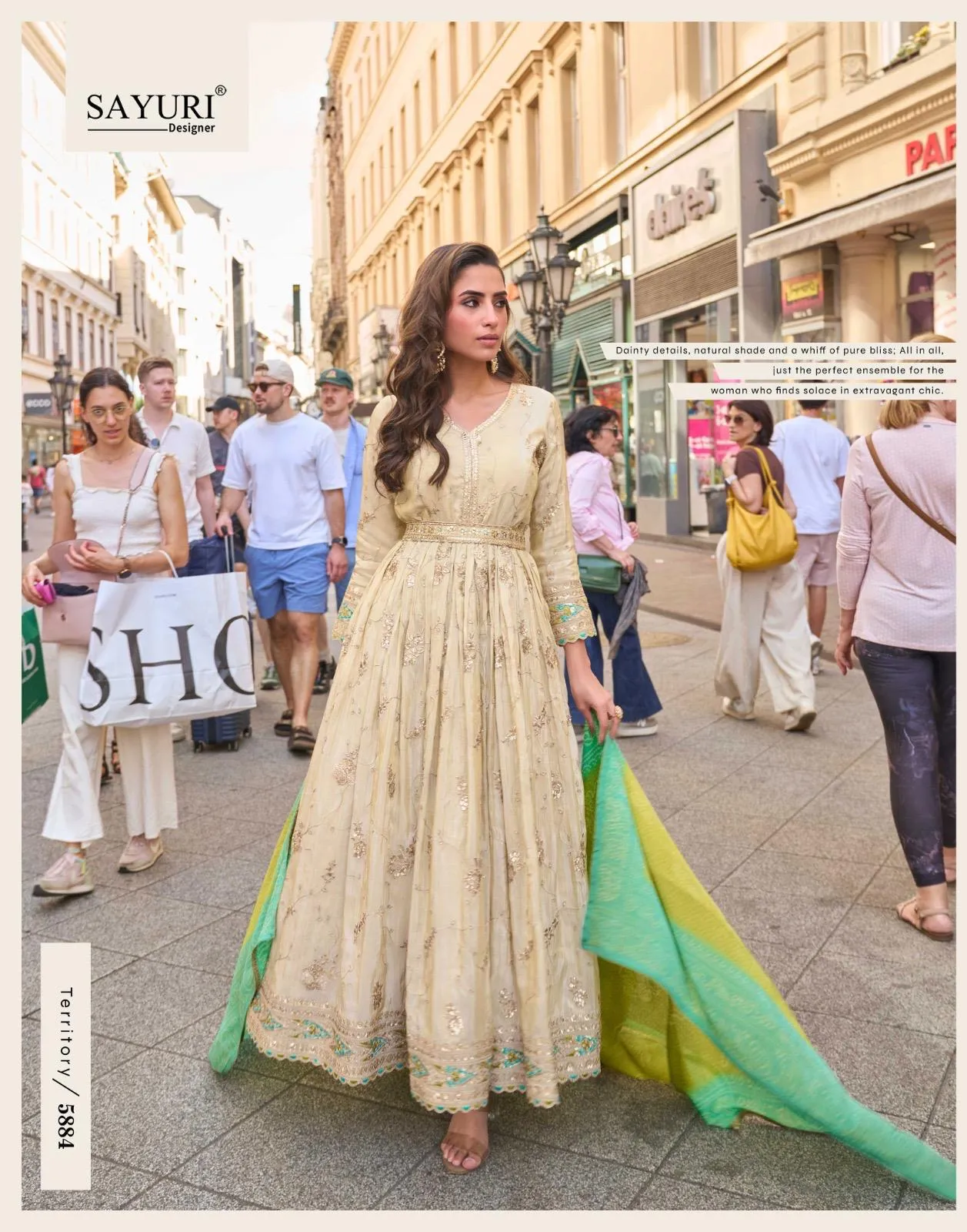 Sayuri Noorjaha Simar Silk Embroidered Work Designer Gown And Dupatta - Image 4