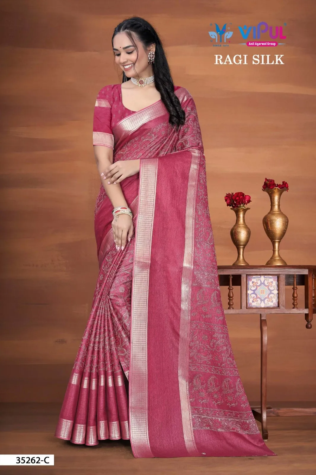 Vipul Ragi Silk 35262 A To D Silk Casual Wear Saree