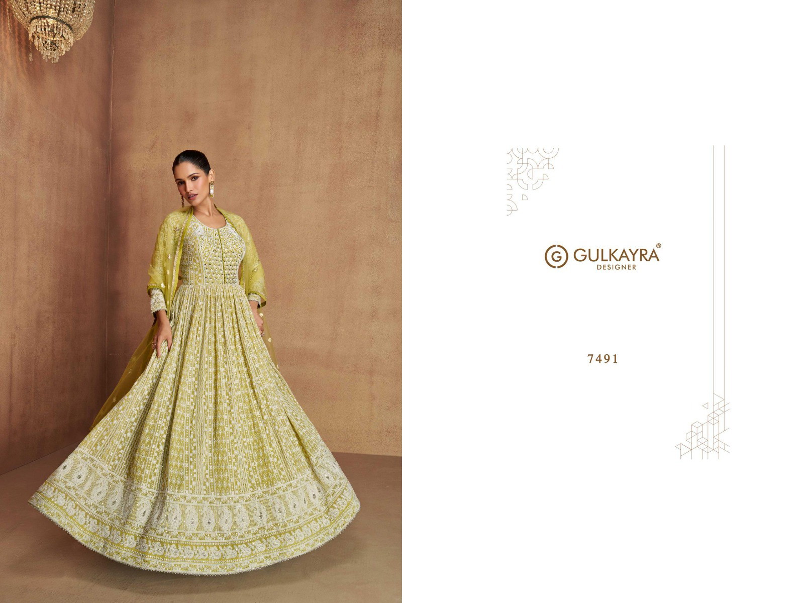 Gulkayra Royal Georgette Embroidery & Handwork Gown with Dupatta - Image 3