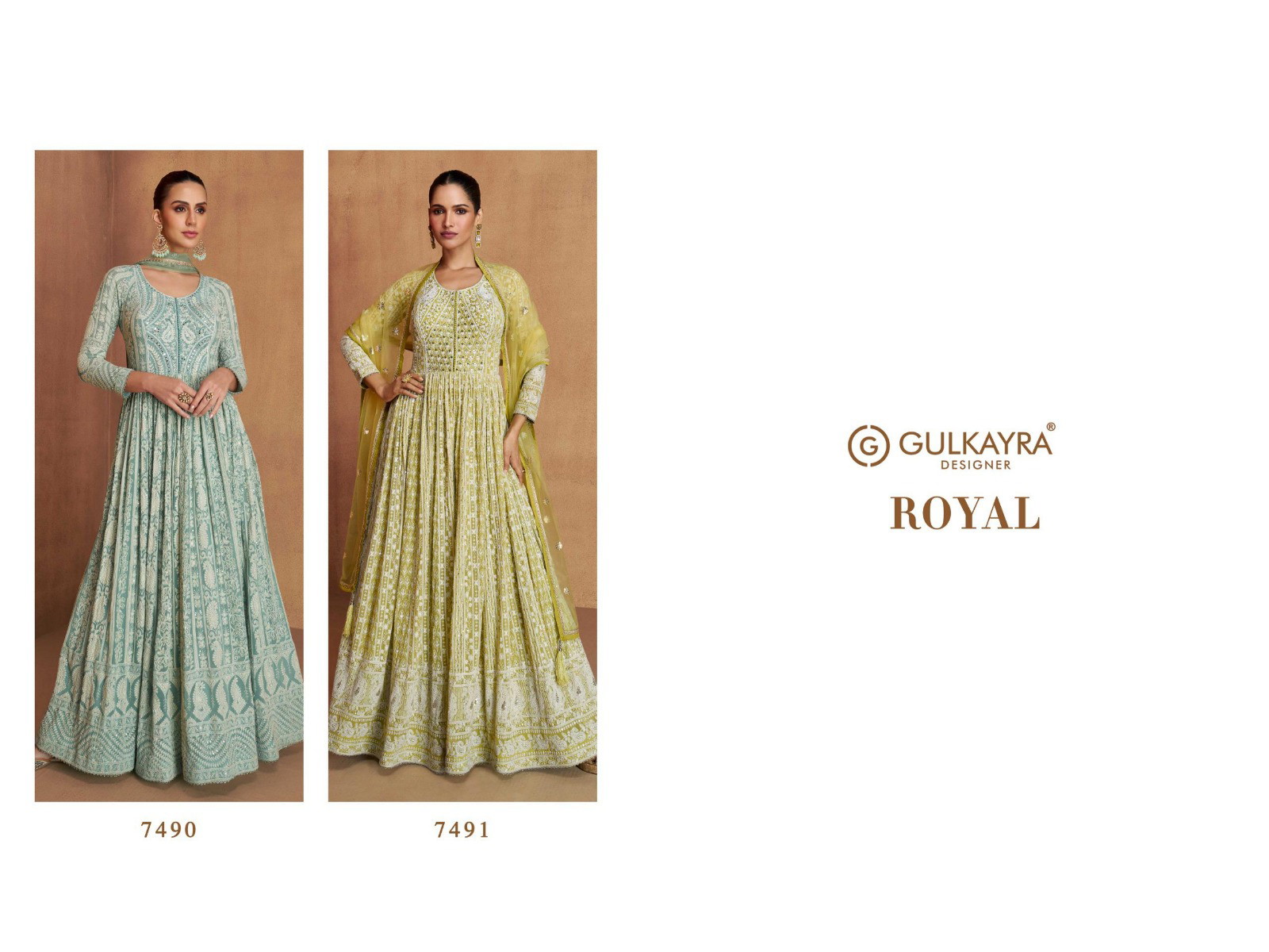 Gulkayra Royal Georgette Embroidery & Handwork Gown with Dupatta - Image 2