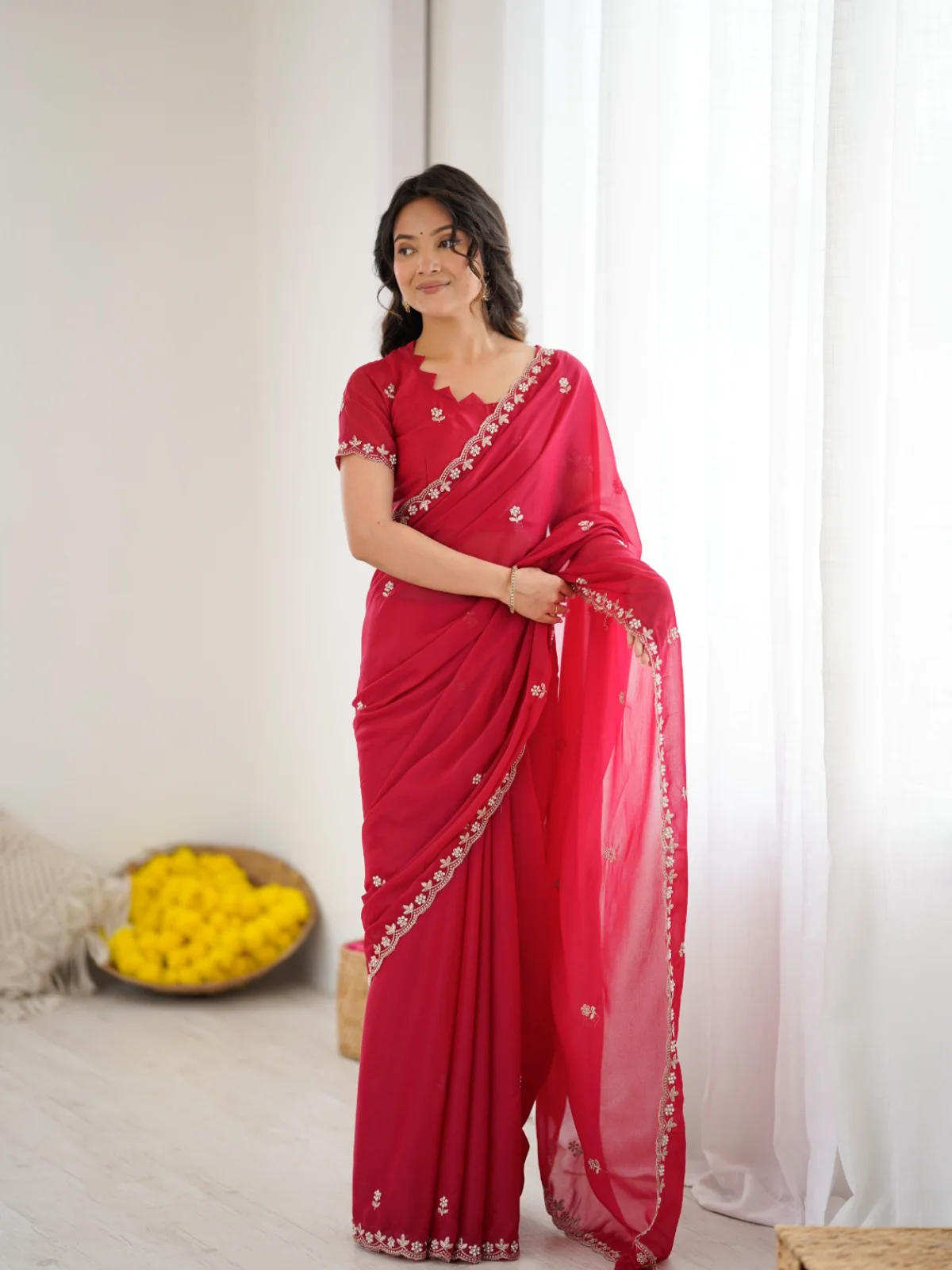 Bt 3147 Beautiful Star Georgette Zari Worked Saree