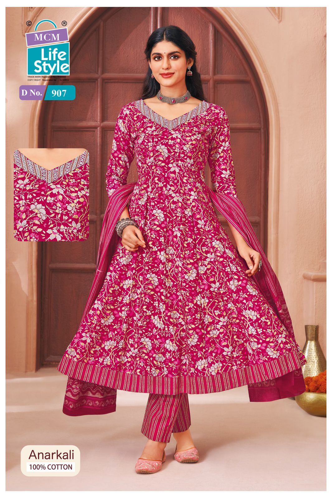 Mcm Anarkali Vol 9 Readymade Cotton Printed Kurti With Bottom Dupatta