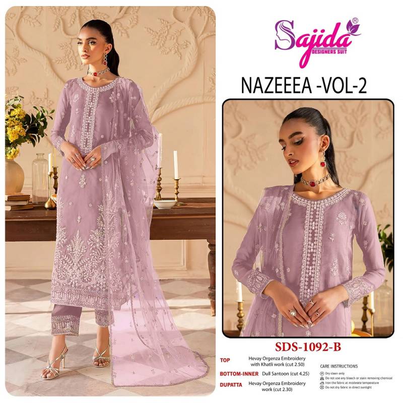 Sajida Nazeeea Vol 2 Organza Embroidered Salwar Suit - Image 3