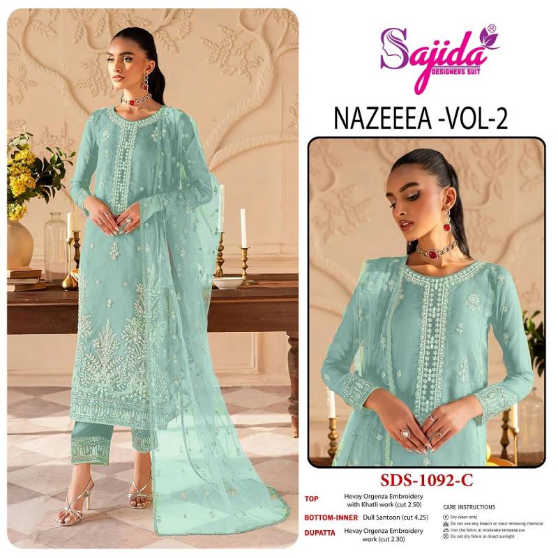 Sajida Nazeeea Vol 2 Organza Embroidered Salwar Suit - Image 5